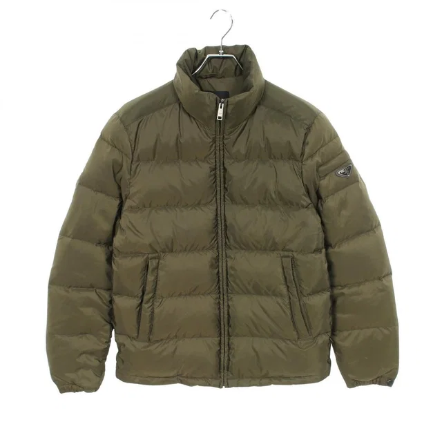 Prada Down Jacket Polyester Khaki in Green from The Reluxe