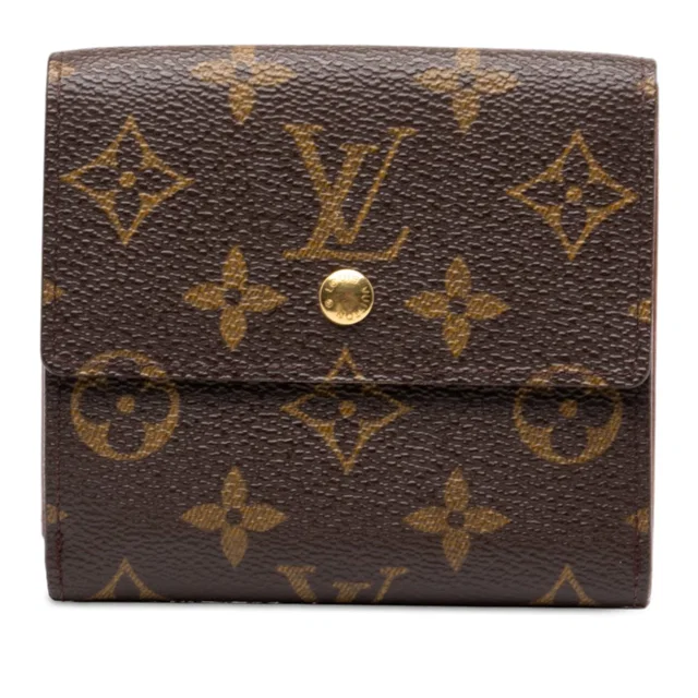 Brown Louis Vuitton Monogram Portefeuille Elise Wallet Small Wallets in Brown Coated canvas from Designer Revival