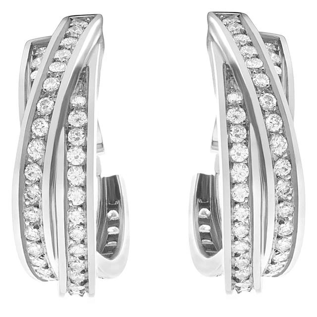 "Trinity de Cartier" hoop earrings in White White Gold from Gray And Sons