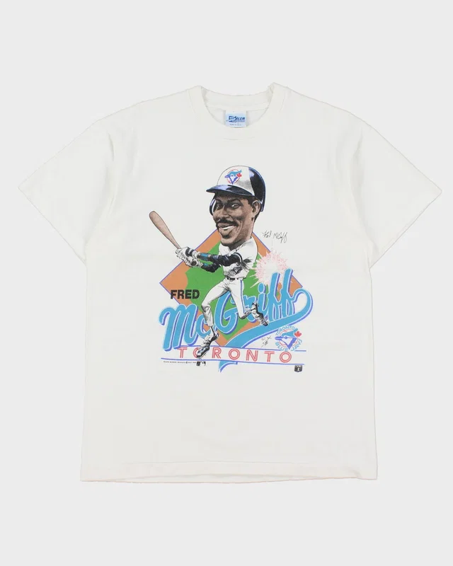Vintage 1989 Fred McGriff Toronto Blue Jays Heavyweight Salem Single Stitch Made In USA MLB… in Blue from Rokit Vintage