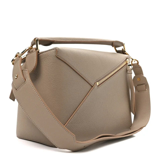 Loewe Large Puzzle Edge Bag Sand in Calfskin from FASHIONPHILE, photo 3 of 10