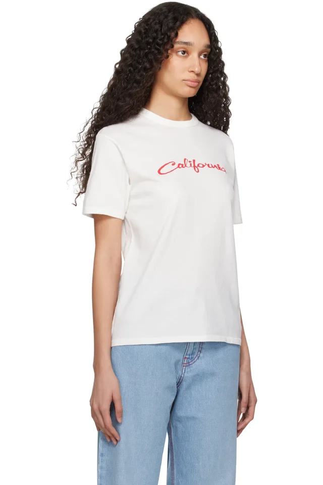 ERL White 'California' Signature T-Shirt, photo 2 of 4 from SSENSE
