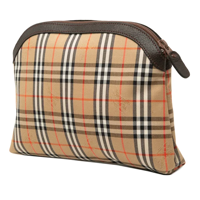 Beige Burberry Haymarket Check Canvas Clutch in Beige Canvas from Designer Revival, photo 2 of 6
