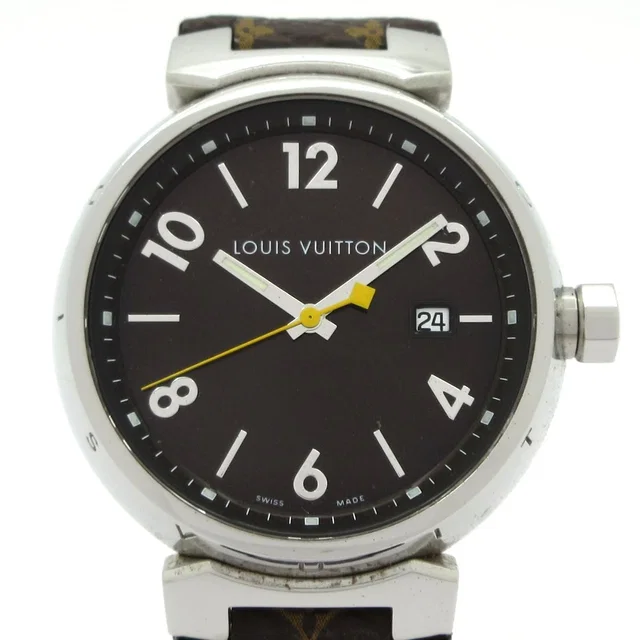 Louis Vuitton Watch Tambour GM Dark Brown in Brown Coated canvas from The Reluxe