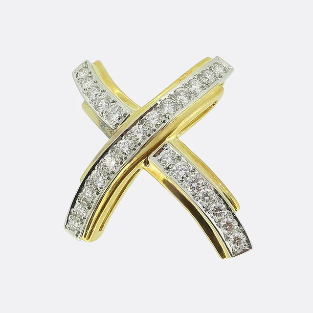 Tiffany & Co. Paloma Graffiti Diamond X Brooch from The Vintage Jeweller