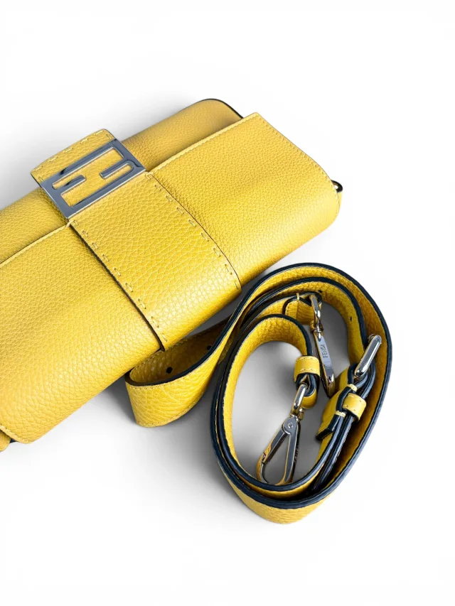 Fendi Yellow Selleria Leather Belt Baguette in Yellow Leather from Season 2 Consign, photo 5 of 10