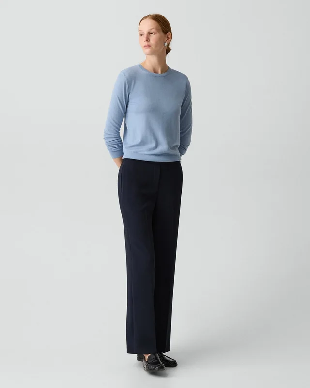 Theory Wide-Leg Pull-On Pant in Admiral Crepe, photo 3 of 6 from Theory