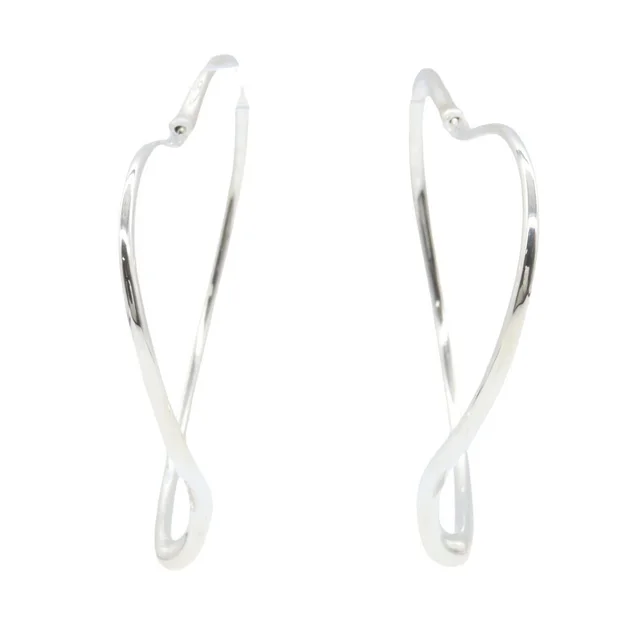 Tiffany & Co. Single Earring Open Heart Hoop 925 Sterling Silver in Silver from The Reluxe