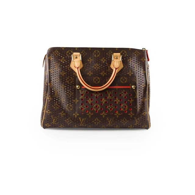 Louis Vuitton Speedy 30 Perforated Monogram/ Orange 2006 in Orange Canvas from The Purse Affair