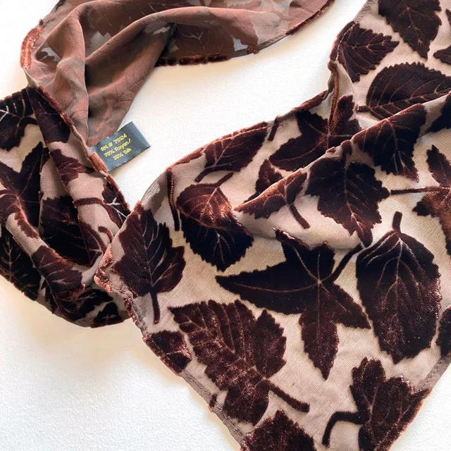 Mulberry Women's Scarf - Brown/Purple in red|brown|purple from Depop, photo 1 of 1