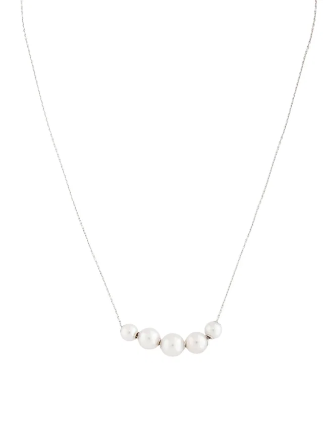 Mikimoto 18K Akoya Pearl Five Station Necklace, 18" in multicolor from The RealReal