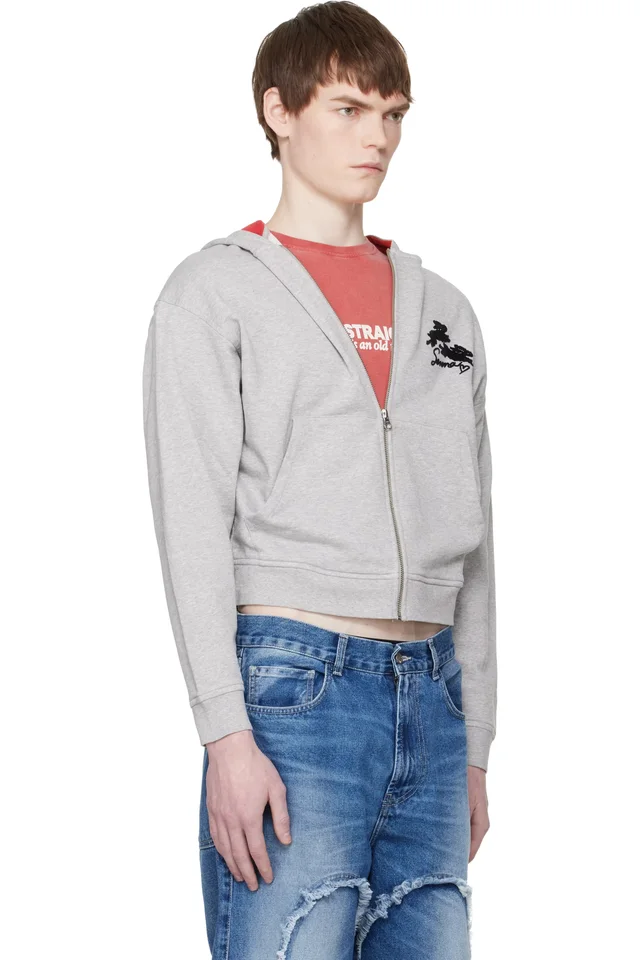 Carne Bollente Gray Serena 'Stars and Studs' Hoodie, photo 2 of 4 from SSENSE