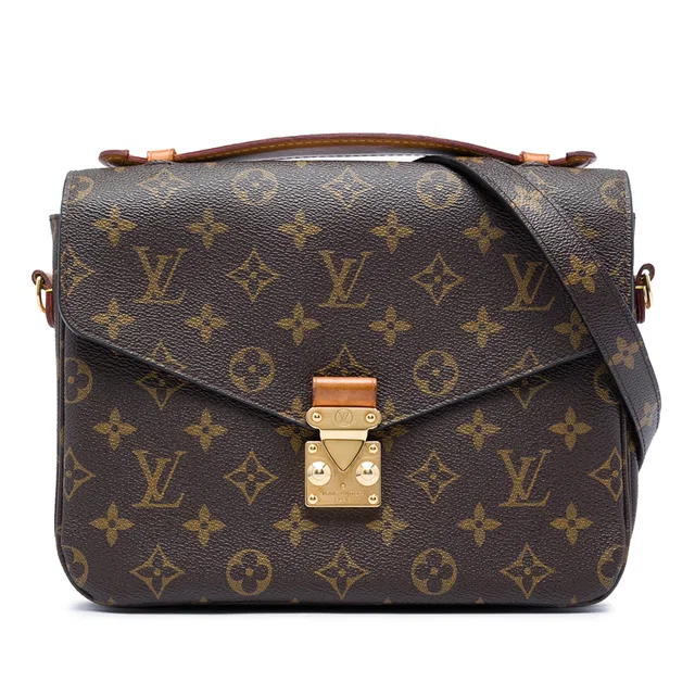 Brown Louis Vuitton Monogram Pochette Metis Satchel in Brown Coated canvas from Designer Revival