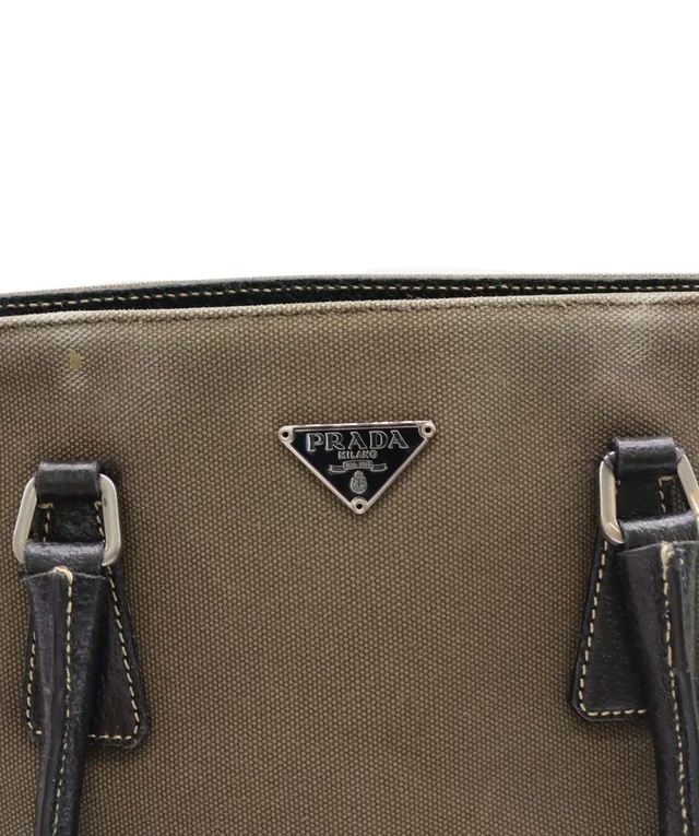 Prada Canvas and Cinghiale Leather Tote Bag C357750 in Canvas from Luxury Promise, photo 11 of 12