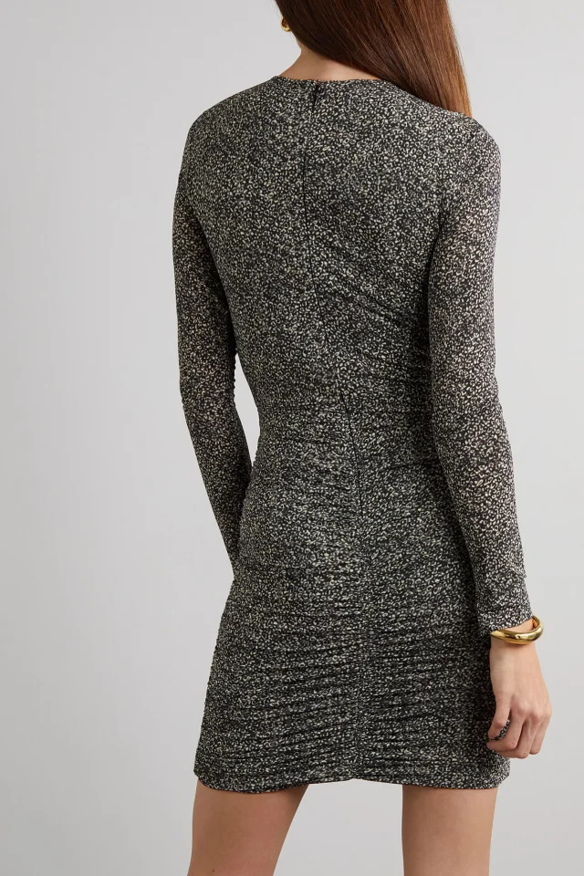 Isabel Marant Jana Cutout Ruched Stretch-Jersey Mini Dress in Black, photo 3 of 4 from THE OUTNET