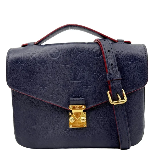 Louis Vuitton Metis Pochette Empreinte Leather Crossbody Bag Blue in Blue Leather from Dallas Designer Handbags
