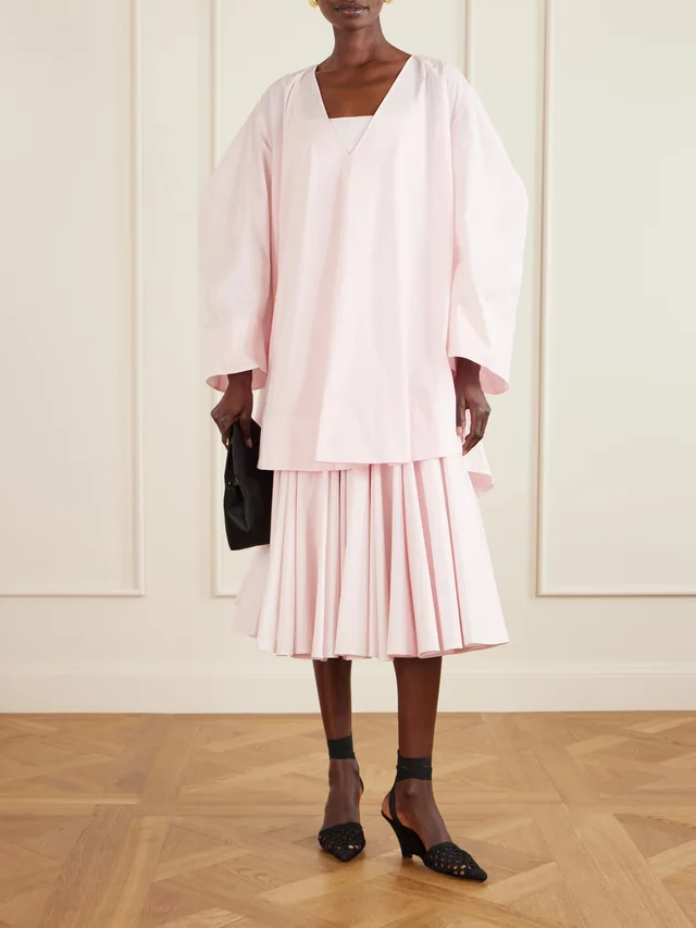 JACQUEMUS Paysan oversized cotton-blend mini dress in Pink, photo 2 of 2 from NET-A-PORTER (Canada)