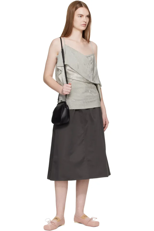 MM6 Maison Margiela Gray Folded Jacquard Camisole, photo 4 of 4 from SSENSE
