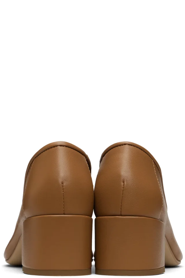 BY FAR Tan Prudence 45 Heels, photo 2 of 5 from SSENSE