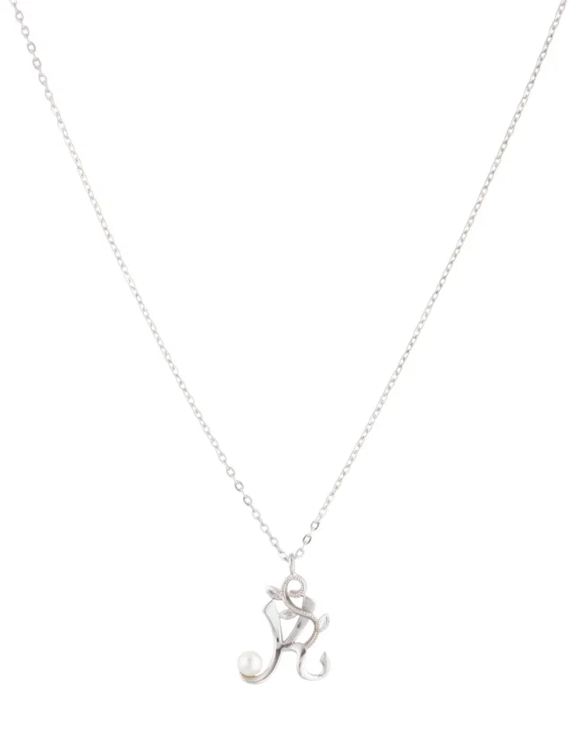 Mikimoto Pearl Initial 'K' Pendant Necklace, 16.75" in multicolor from The RealReal