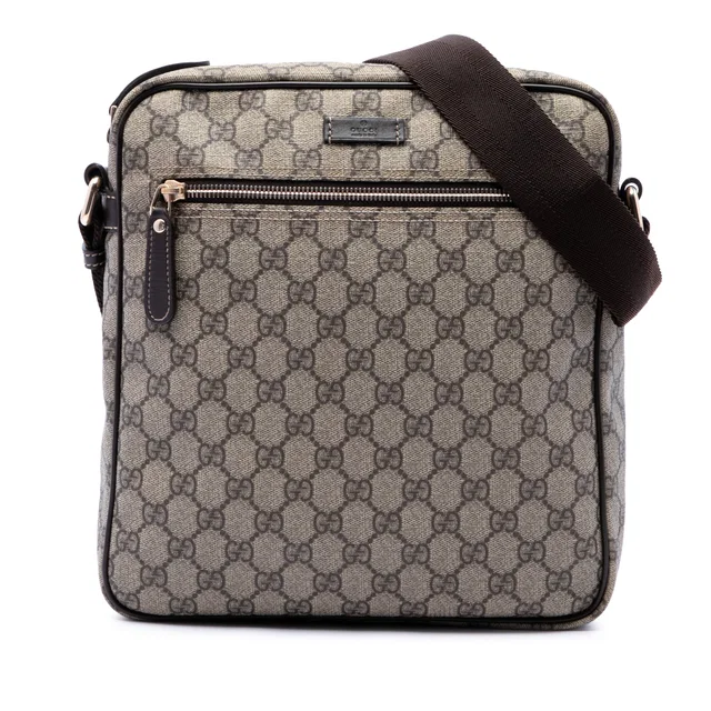 Beige Gucci GG Supreme Crossbody in Beige Coated canvas from Designer Revival