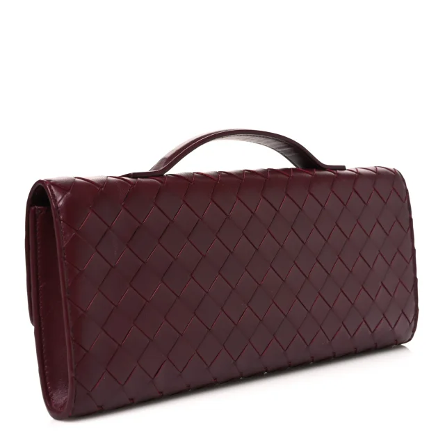 Bottega Veneta Nappa Intrecciato Long Andiamo Top Handle Clutch Barolo in Nappa leather from FASHIONPHILE, photo 3 of 11