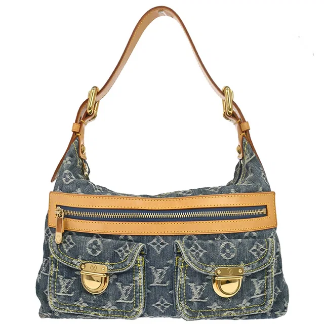 Louis Vuitton 2006 Blue Monogram Denim Baggy PM Shoulder Bag M95049 in Blue Denim from AMORE Vintage Tokyo