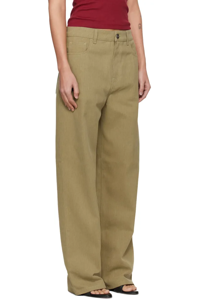 Róhe Khaki Baggy Fit Jeans, photo 2 of 4 from SSENSE