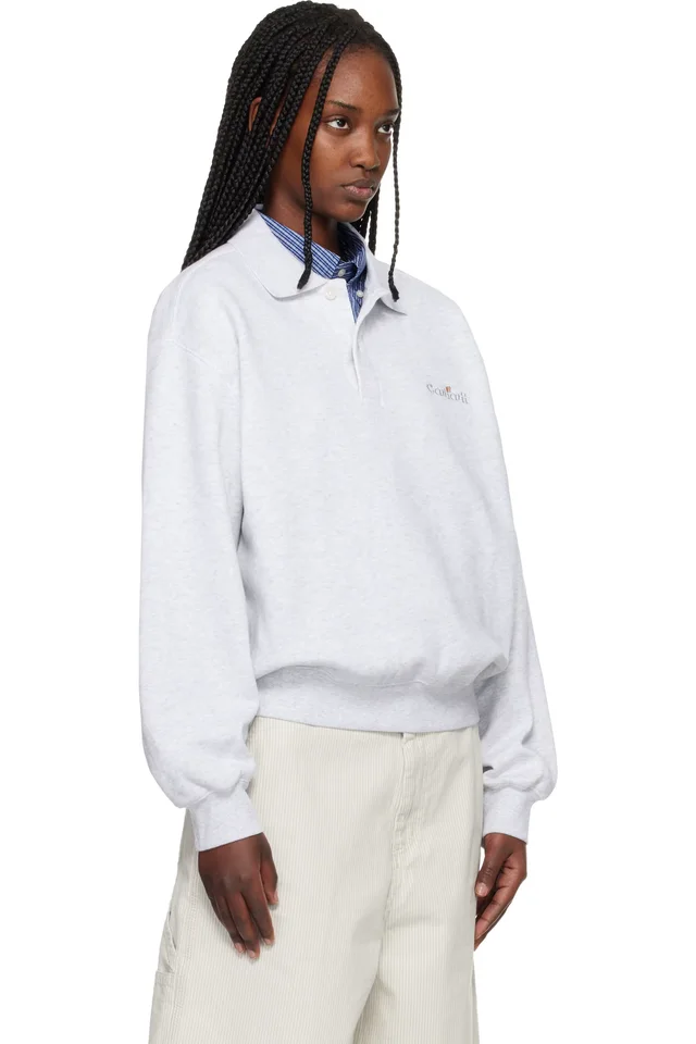 Carhartt Work In Progress Gray WIP Label Polo, photo 2 of 2 from SSENSE