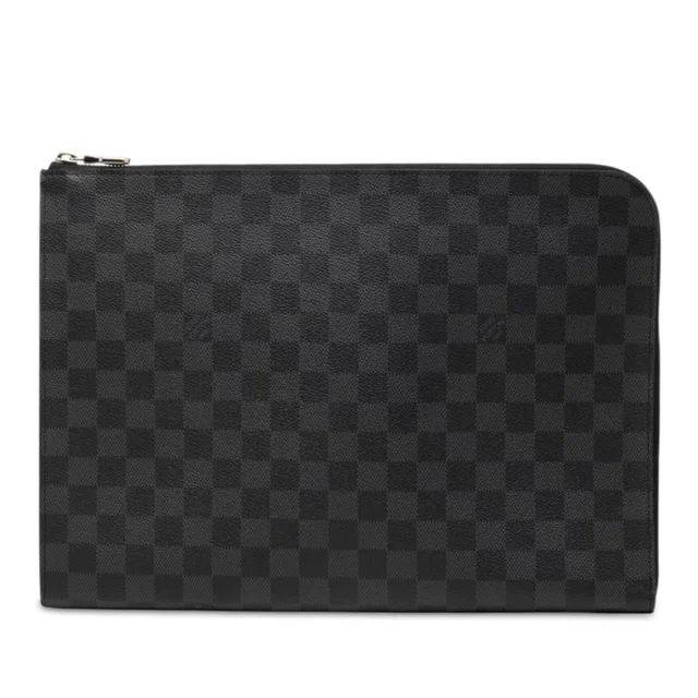 Black Louis Vuitton Damier Graphite Pochette Jour GM Clutch Bag in Black Canvas from Designer Revival