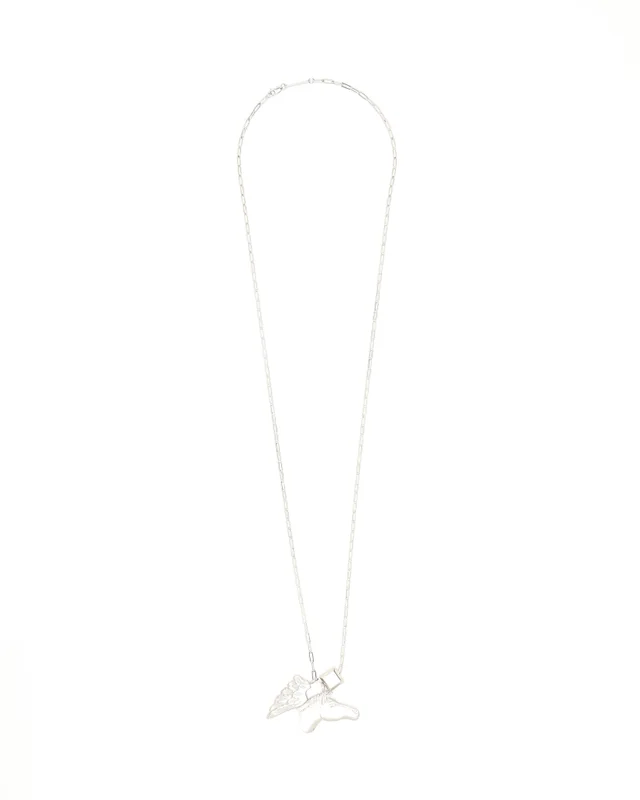 Hermès Talisman Pegasus Feather Necklace in Silk from A Retro Tale, photo 3 of 5