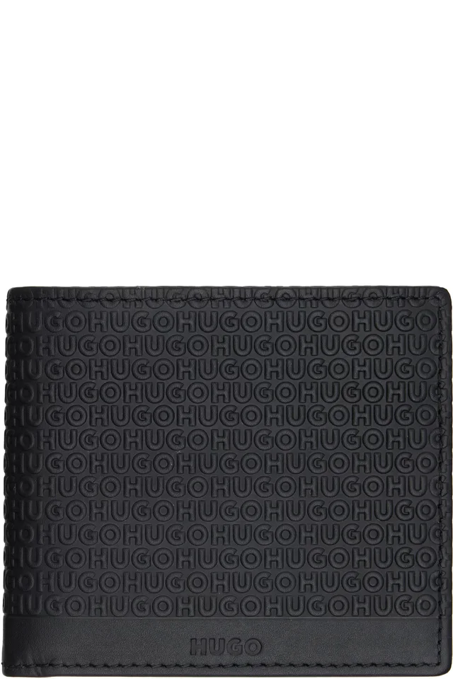 Black Logo-Pattern Leather Wallet, image 1 of 1 from SSENSE