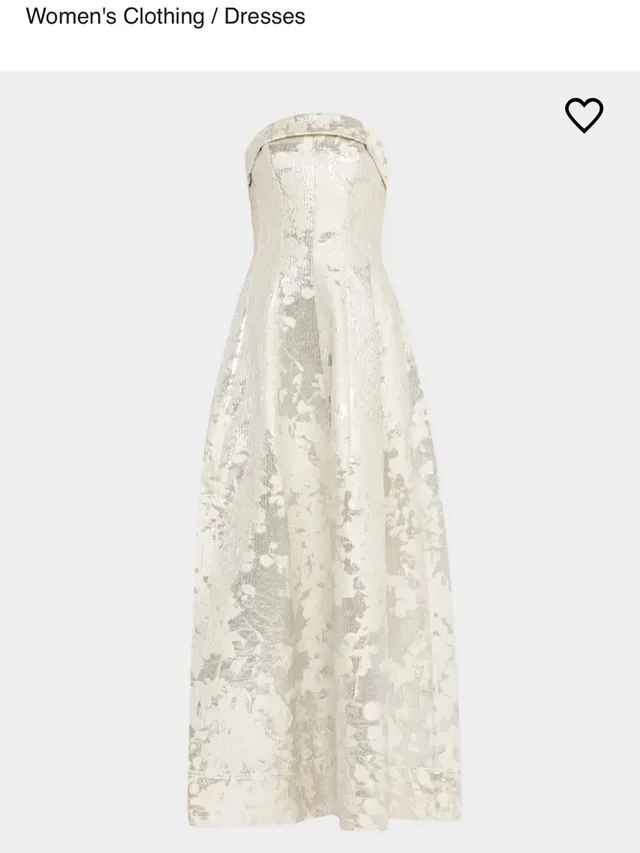 SIMKHAI Strapless Ivory Floral Jacquard Evening Dress in silver|gray from Poshmark, photo 1 of 1