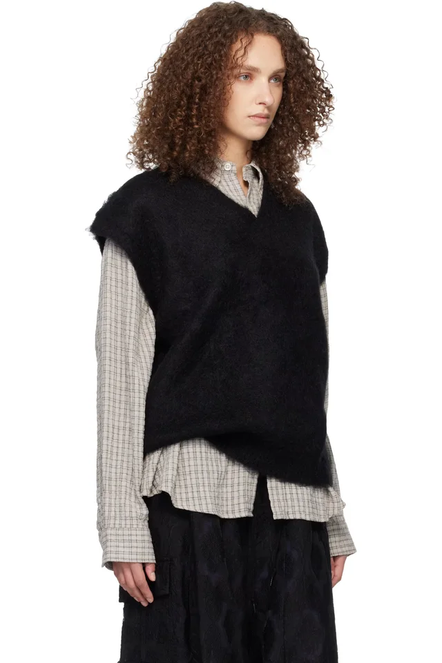 NEEDLES Black Mohair Knit Vest, photo 2 of 4 from SSENSE