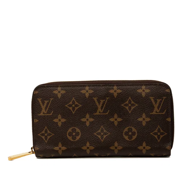 Brown Louis Vuitton Monogram Zippy Long Wallet in Brown Coated canvas from Designer Revival