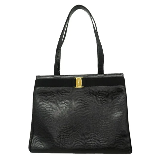 Ferragamo Vara Leather Tote Bag, Black in black Leather from Poshmark