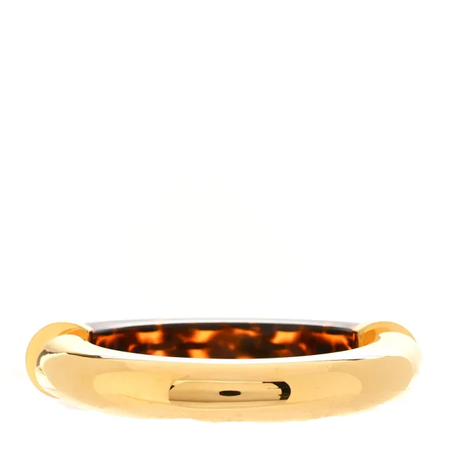 Saint Laurent Metal Split Hoop Bangle Bracelet M Gold Havana in Gold Resin from FASHIONPHILE, photo 3 of 4