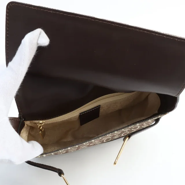 Celine C Macadam One-Shoulder Bag Beige/Brown in Brown Canvas from VINTAGE QOO TOKYO, photo 5 of 16