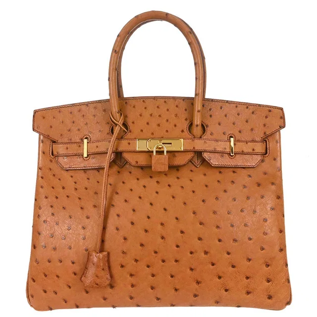 Hermès Chestnut Ostrich Birkin 35 Handbag in Ostrich from AMORE Vintage Tokyo