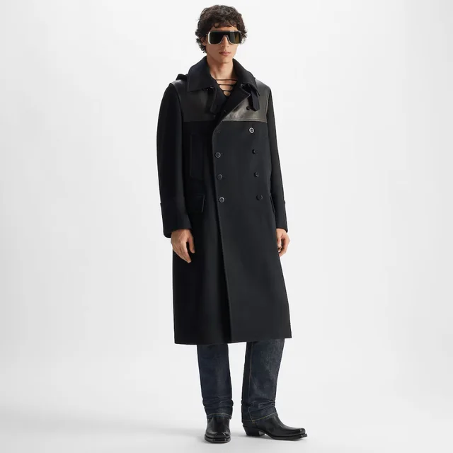Fendi Black wool and leather parka, photo 2 of 2 from SENSER