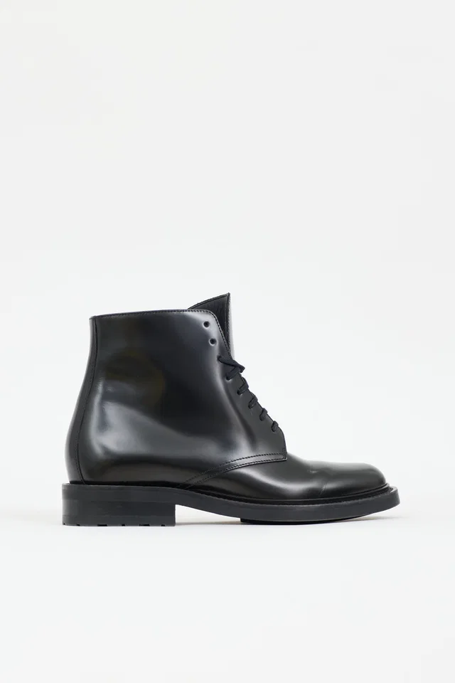 Saint Laurent Leather Army Boot in Leather from VSP Consignment