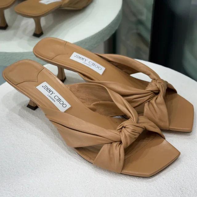 Jimmy Choo Tan High Sandals Size 42 in Brown Leather from Revivre Luxury Consignment