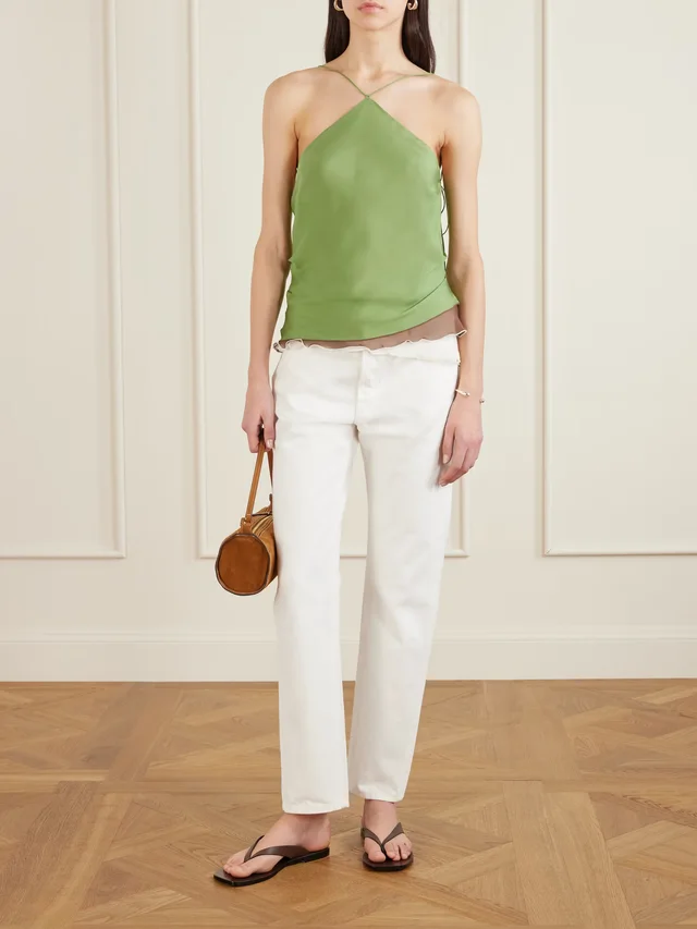 SIR Danica layered silk-chiffon halterneck top in Green, photo 2 of 2 from NET-A-PORTER (Canada)
