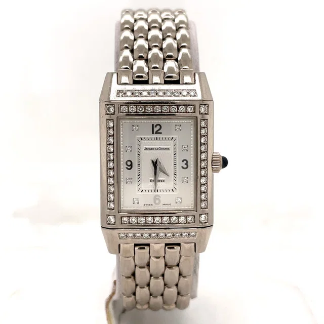 Jaeger-LeCoultre Reverso Hand Wind Diamond Silver Dial Ladies Watch Q2673420 in silver|gold|white|gray from Jomashop.com