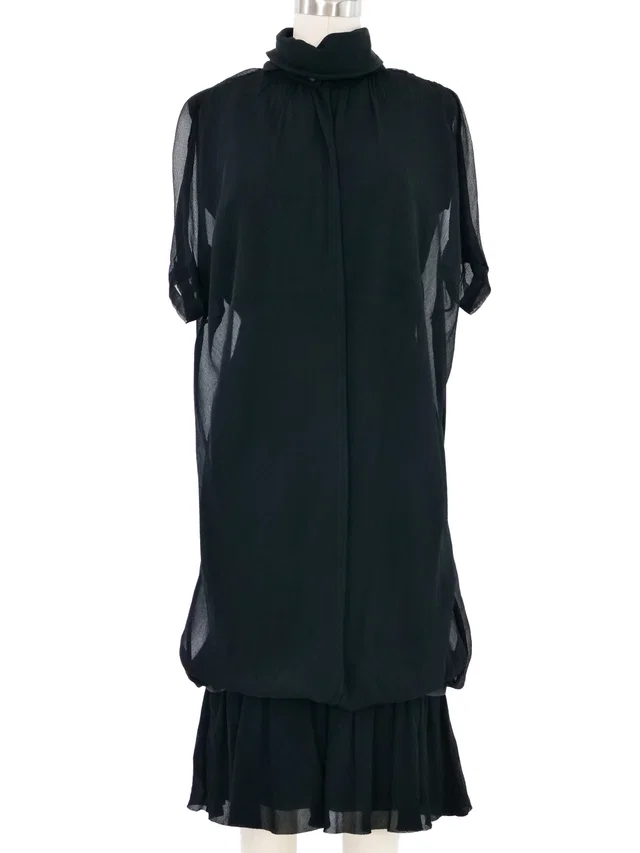 1960s Balenciaga Couture Bubble Dress in Satin from Arcade Vintage