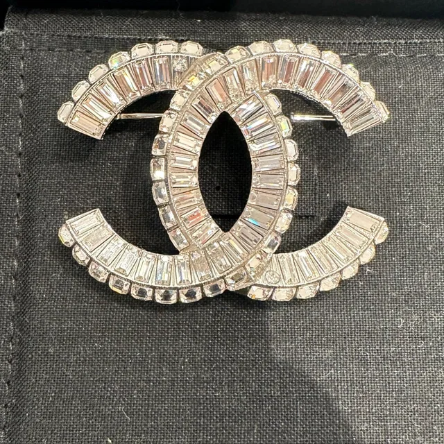 Chanel All Crystal Silver Brooch in Silver from Luxury Promise