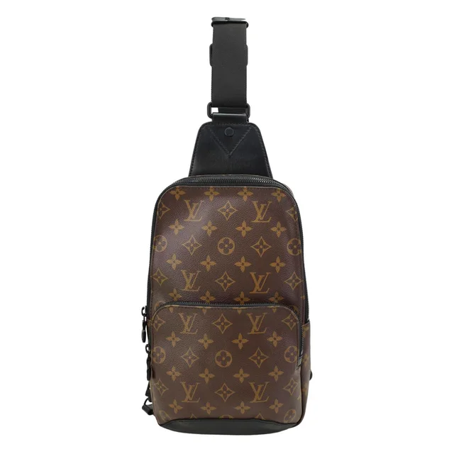 Louis Vuitton Avenue Sling Monogram Macassar Canvas Crossbody Bag Brown in Brown Canvas from Dallas Designer Handbags