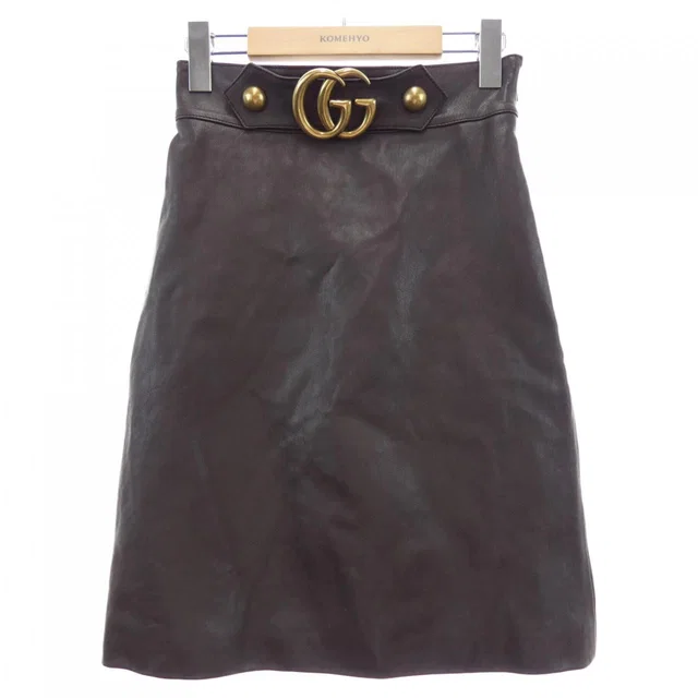 Gucci Skirt Brown in Brown Leather from The Reluxe