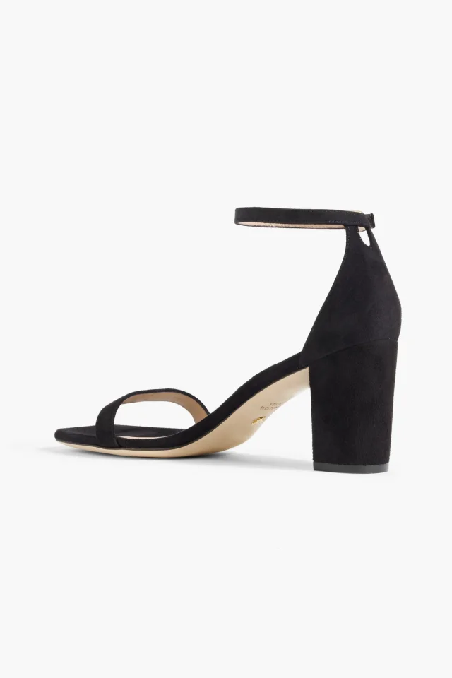Stuart Weitzman Suede sandals in Black, photo 3 of 6 from THE OUTNET