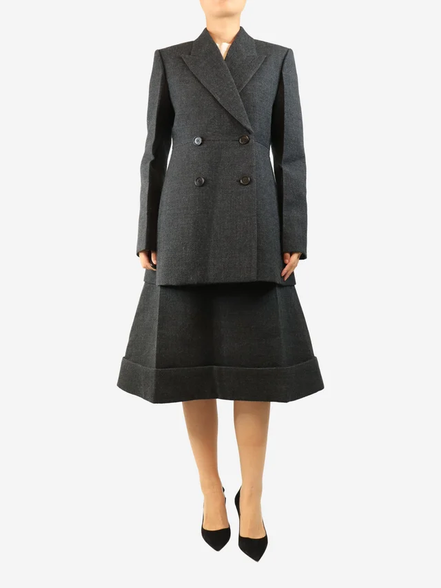 Prada Grey blazer and skirt two piece set - size UK 10 in Grey Wool from Sign of the Times